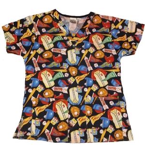 Baseball Lovers Scrub top by Banana Scrubs